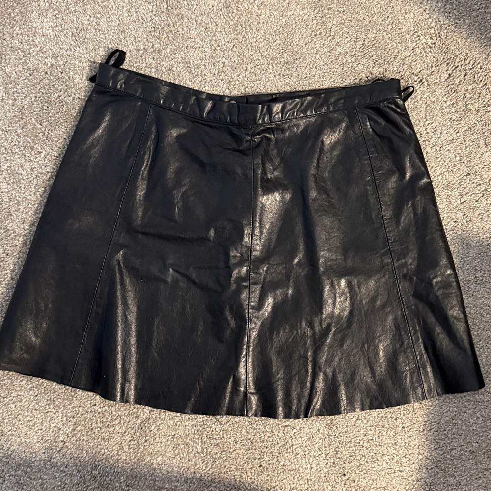 A.L.C. Black Leather Skirt